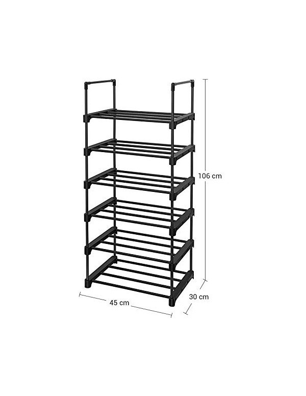 Raft pentru pantofi Model Leona, Negru, 45x30x106 cm Raft pentru pantofi Model Leona, Negru, 45x30x106 cm