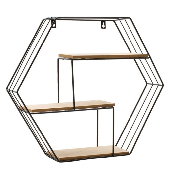 Raft Suspendat Model Travis, Nuc/Negru, 50x10x44 cm Raft Suspendat Model Travis, Nuc/Negru, 50x10x44 cm