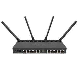 Router wireless Gigabit dual band MikroTik RB4011IGS+5HACQ2HND-IN, 10 porturi, port SFP+, 2.4/5 GHz, 300/1733 Mbps, PoE pasiv Router wireless Gigabit dual band MikroTik RB4011IGS+5HACQ2HND-IN, 10 porturi, port SFP+, 2.4/5 GHz, 300/1733 Mbps, PoE pasiv