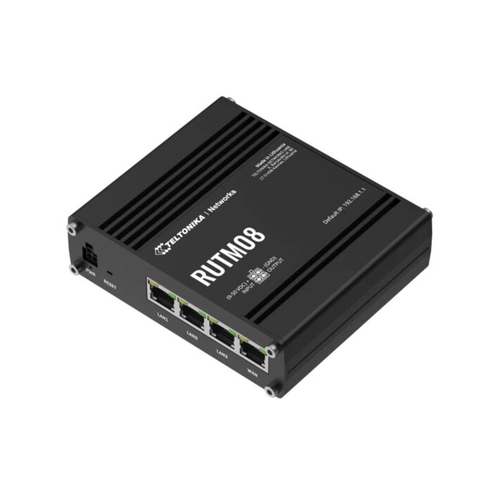 Router industrial Gigabit cu 4 porturi Teltonika RUTM08, 1 WAN/3 LAN, USB 2.0, IoT, PoE Router industrial Gigabit cu 4 porturi Teltonika RUTM08, 1 WAN/3 LAN, USB 2.0, IoT, PoE