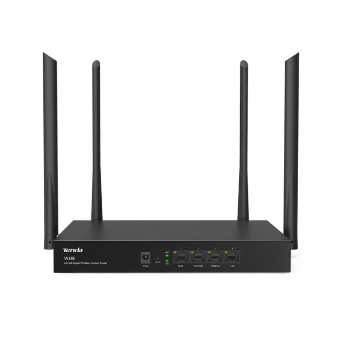 Router wireless Gigabit Dual Band Tenda W18E, 4 porturi, 2.4/5.0 GHz, 1200 Mbps Router wireless Gigabit Dual Band Tenda W18E, 4 porturi, 2.4/5.0 GHz, 1200 Mbps
