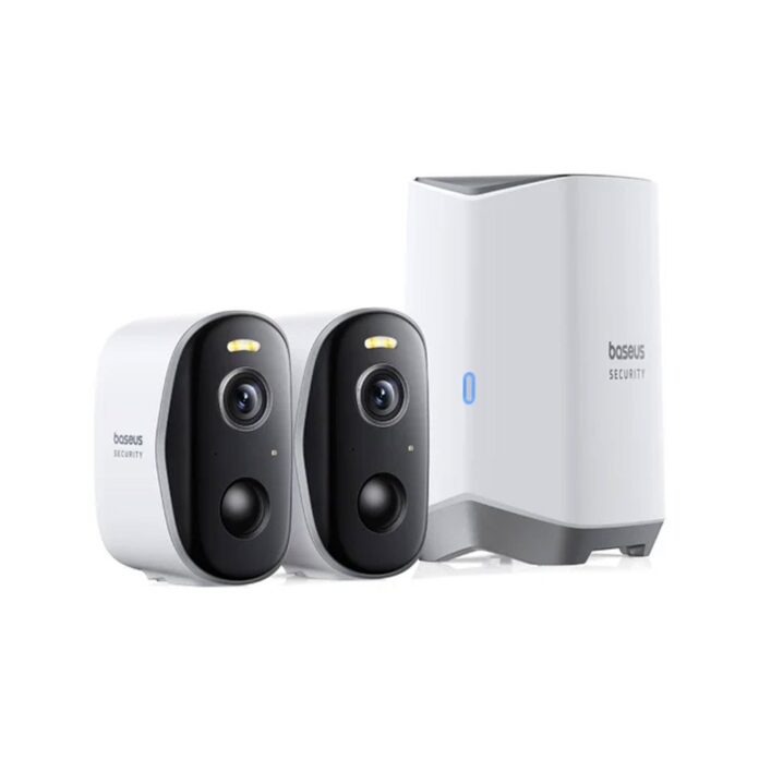 Sistem supraveghere exterior wireless WiFi Baseus N1, 2 camere, 3 MP, 3 mm, IR / lumina alba 40 m, microfon si difuzor, 16 GB, 7800 mAh, detectie miscare Sistem supraveghere exterior wireless WiFi Baseus N1, 2 camere, 3 MP, 3 mm, IR / lumina alba 40 m, microfon si difuzor, 16 GB, 7800 mAh, detectie miscare