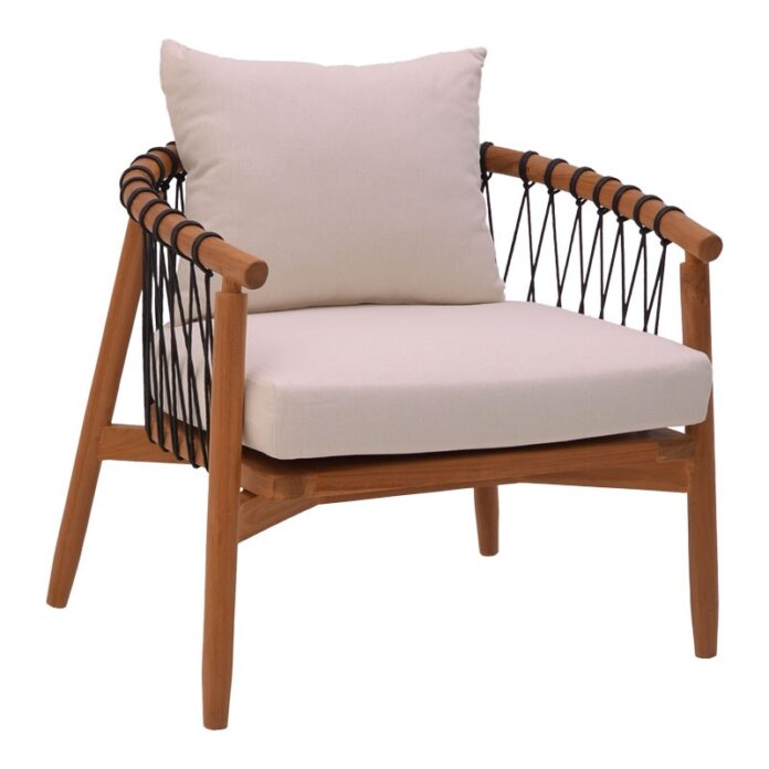 Scaun cu Brate Model Haibo, Natur, 80x76x72 cm Scaun cu Brate Model Haibo, Natur, 80x76x72 cm