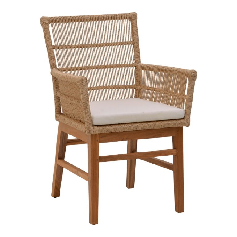 Scaun cu Brate Model Inca, Natur/Bej, 60x61x90 cm
