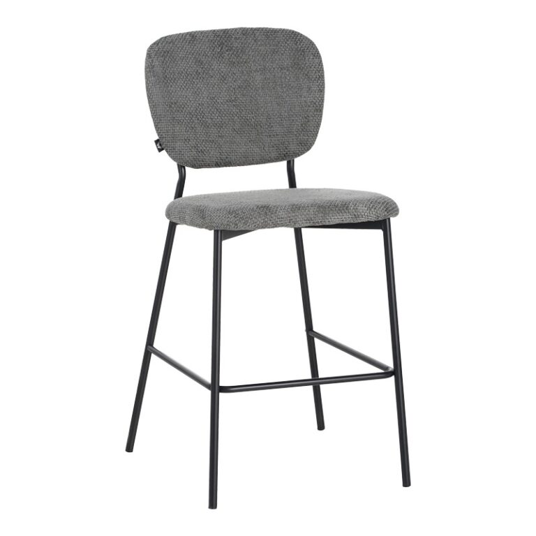 Scaun de bar Cathair, gri/negru, 48x54x100 cm