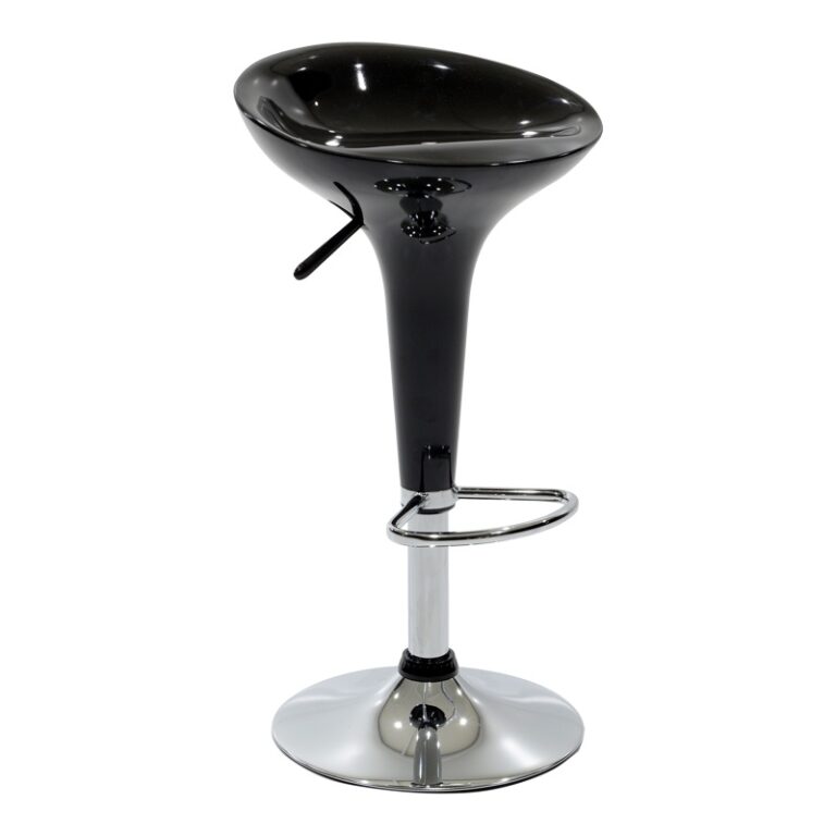 Scaun de bar Felice, negru/argintiu, 40x43x84 cm