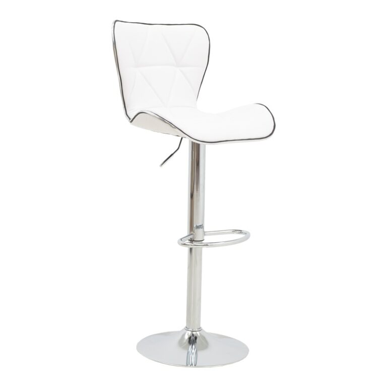 Scaun de bar Jorine, alb, 53x44x114 cm