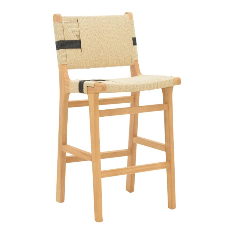 Scaun de bar Julien, natural/negru, 45x46x95 cm