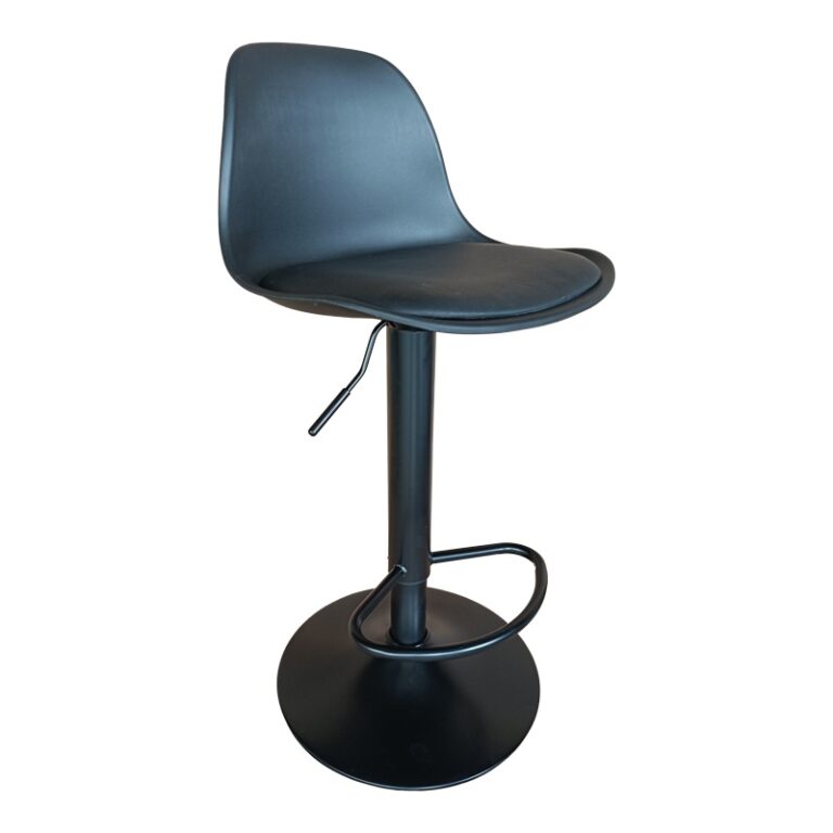 Scaun de bar Louser, negru, 44x46x114 cm