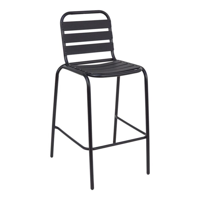 Scaun de bar pentru exterior, Model Sussie, culoare negru, metal si aluminiu, 58x58x111 cm Scaun de bar pentru exterior, Model Sussie, culoare negru, metal si aluminiu, 58x58x111 cm