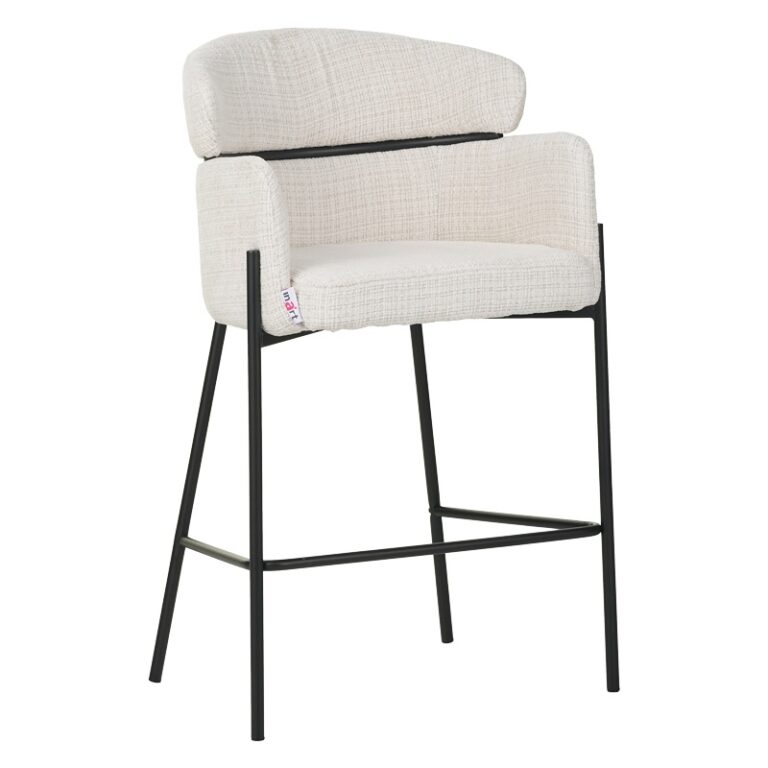 Scaun de bar Tolerse, bej/negru, 55x60x97 cm