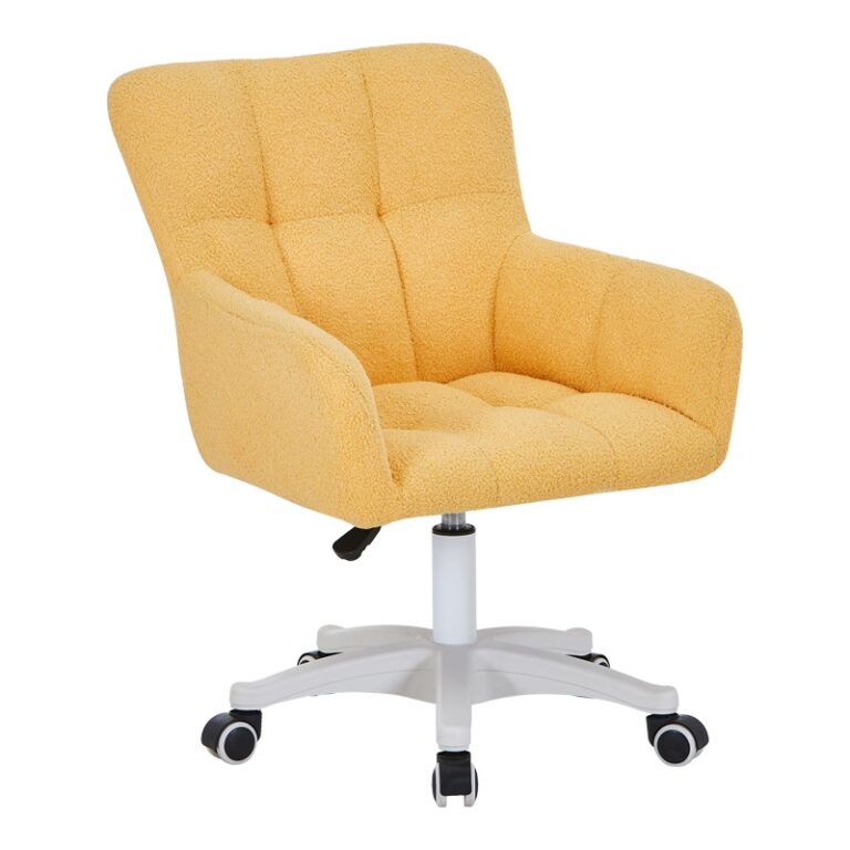 Scaun de birou Givole, galben, 55x55x75-84 cm