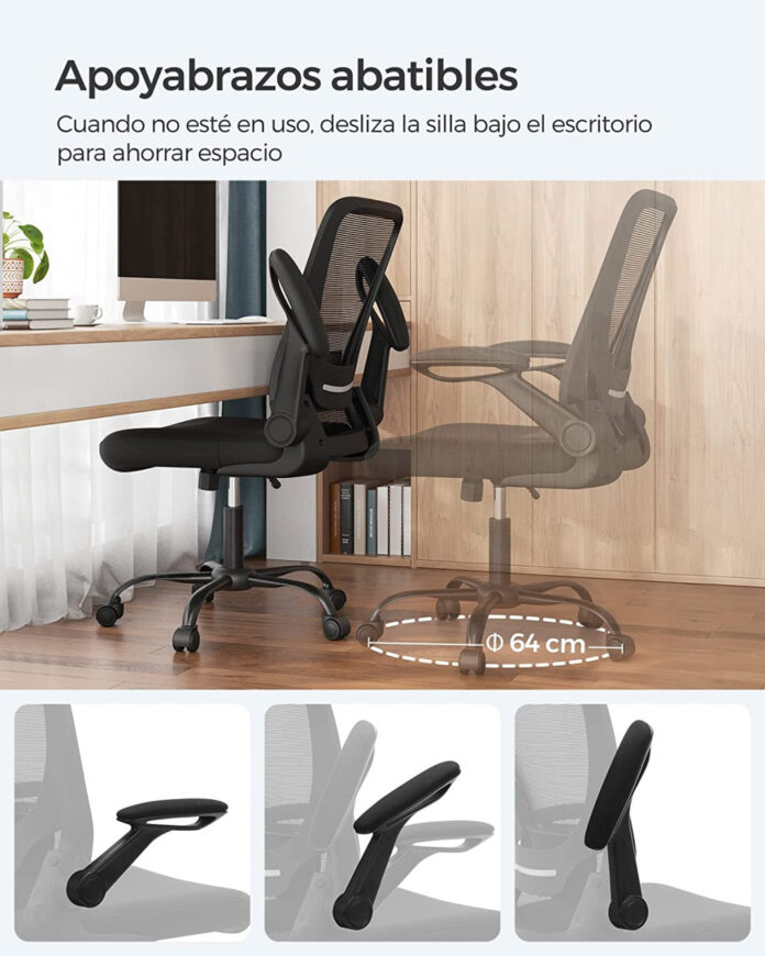 Scaun de birou, Songmics, Negru, 66x60x(99-107) cm Scaun de birou, Songmics, Negru, 66x60x(99-107) cm
