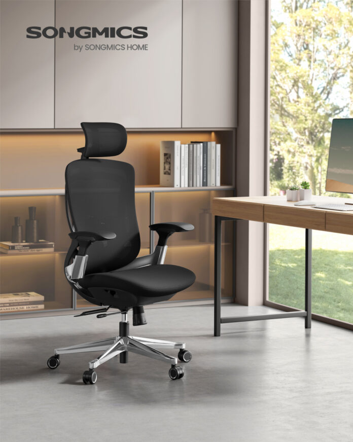 Scaun de birou, Songmics, Negru, 69.5x63x115-125 cm Scaun de birou, Songmics, Negru, 69.5x63x115-125 cm