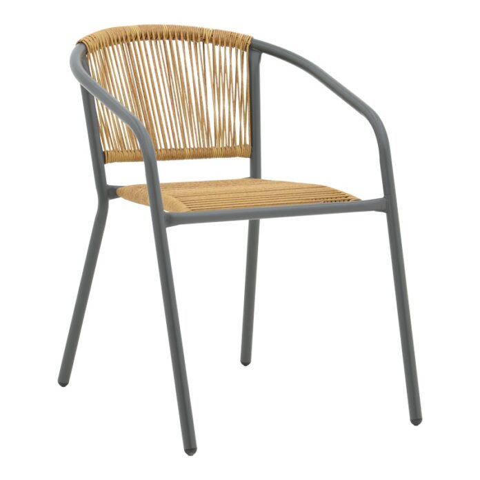 Scaun de Gradina Lindaria, gri/natural, 54x63x74 cm Scaun de Gradina Lindaria, gri/natural, 54x63x74 cm