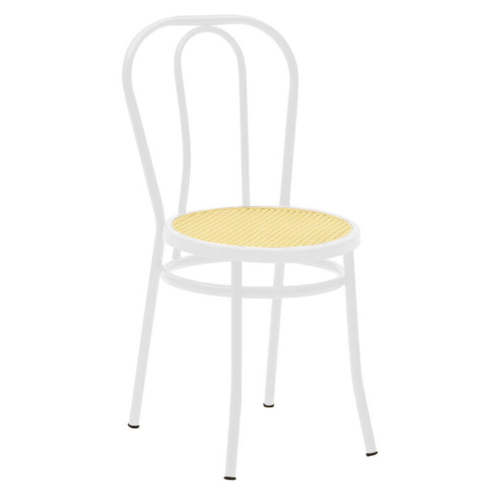 Scaun Model Vienna, Alb/Bej, 40x47x85 cm Scaun Model Vienna, Alb/Bej, 40x47x85 cm