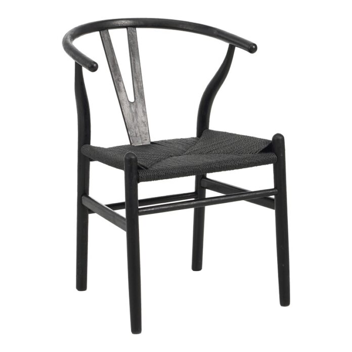 Scaun Model Wishbone, Negru, 60x51x80 cm Scaun Model Wishbone, Negru, 60x51x80 cm