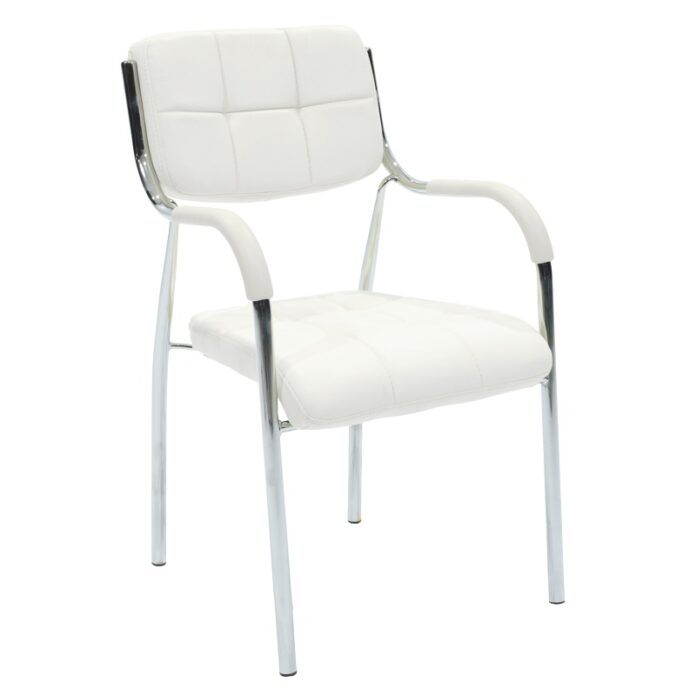 Scaun pentru vizitatori Otlen, alb/crom, 47x45x87 cm Scaun pentru vizitatori Otlen, alb/crom, 47x45x87 cm
