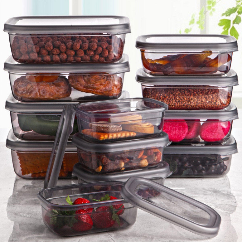 Set 12 cutii de depozitare alimente Lot-12, Multicolor Set 12 cutii de depozitare alimente Lot-12, Multicolor