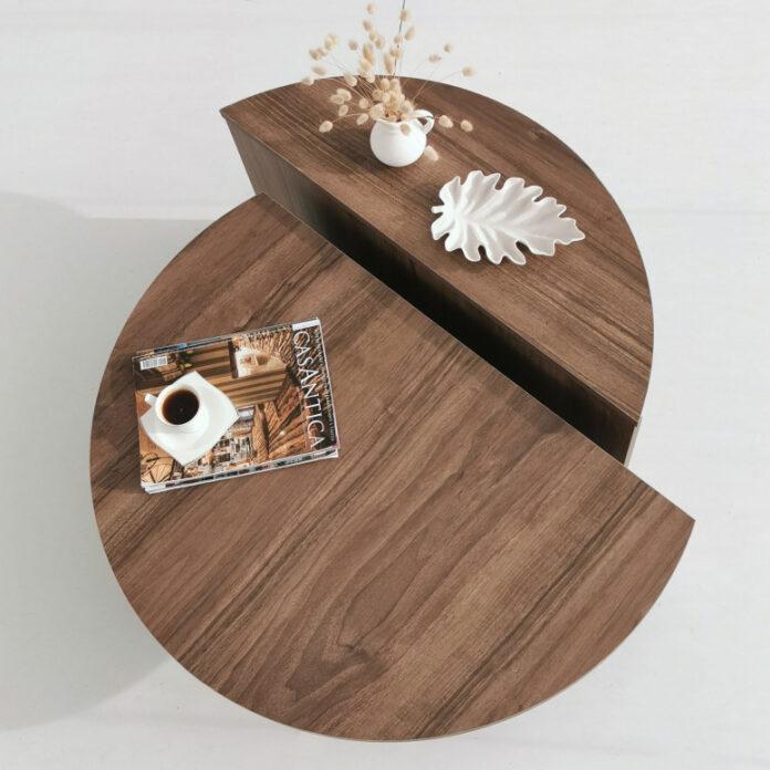 Set 2 Masute de Cafea Model Hayes, 90x60x30/85x30x35 cm, Nuc Set 2 Masute de Cafea Model Hayes, 90x60x30/85x30x35 cm, Nuc