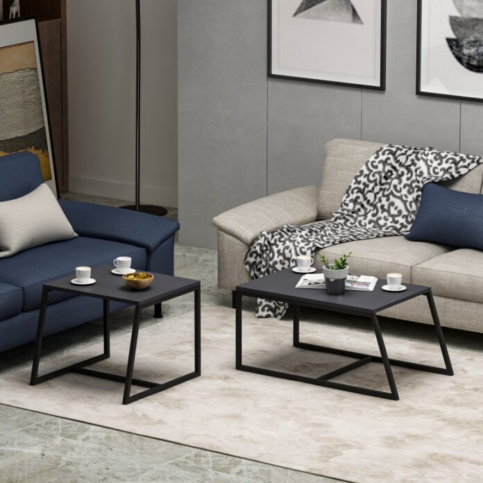 Set 2 Masute de Cafea Model Lucas, 75x50x38/55x57x45 cm, Antracit Set 2 Masute de Cafea Model Lucas, 75x50x38/55x57x45 cm, Antracit
