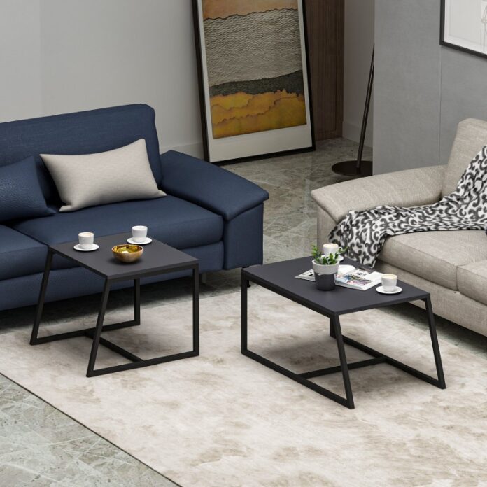 Set 2 Masute de Cafea Model Lucas, 75x50x38/55x57x45 cm, Antracit Set 2 Masute de Cafea Model Lucas, 75x50x38/55x57x45 cm, Antracit
