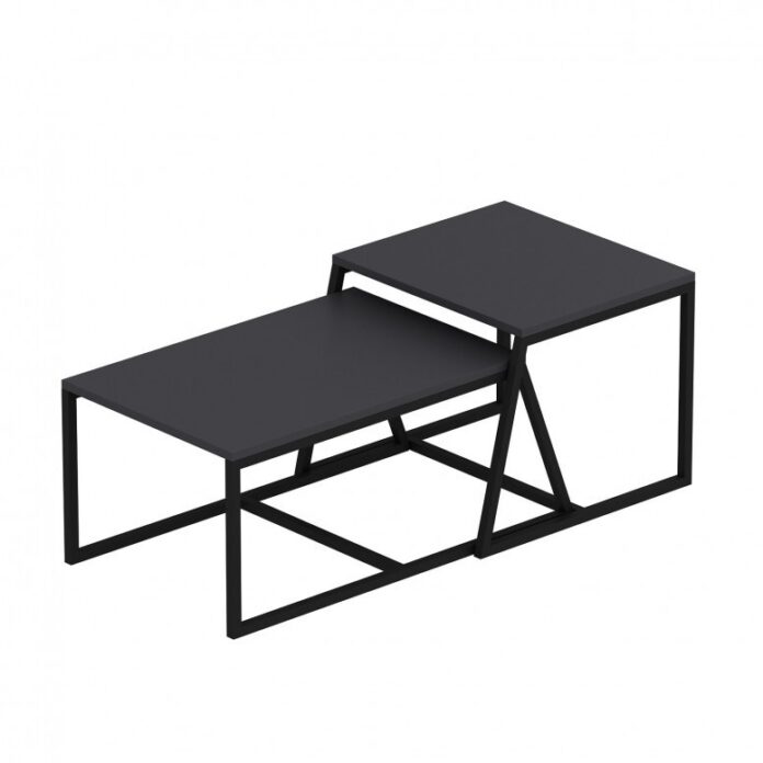 Set 2 Masute de Cafea Model Lucas, 75x50x38/55x57x45 cm, Antracit Set 2 Masute de Cafea Model Lucas, 75x50x38/55x57x45 cm, Antracit