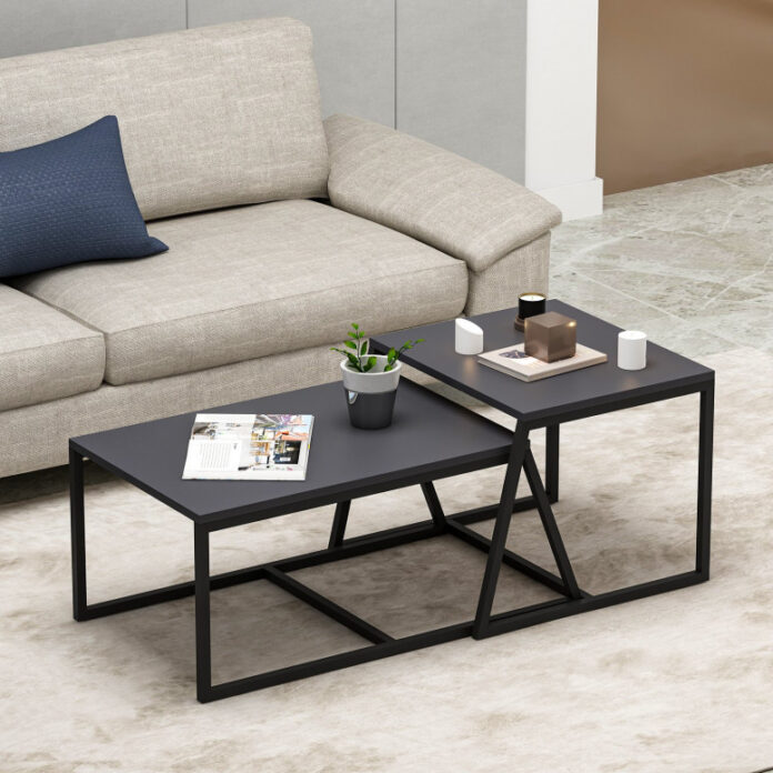Set 2 Masute de Cafea Model Lucas, 75x50x38/55x57x45 cm, Antracit Set 2 Masute de Cafea Model Lucas, 75x50x38/55x57x45 cm, Antracit