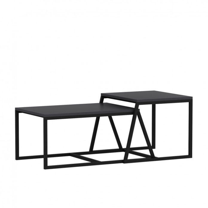 Set 2 Masute de Cafea Model Lucas, 75x50x38/55x57x45 cm, Antracit Set 2 Masute de Cafea Model Lucas, 75x50x38/55x57x45 cm, Antracit