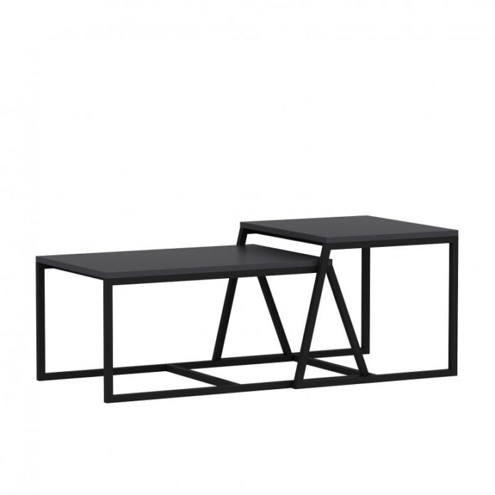 Set 2 Masute de Cafea Model Lucas, 75x50x38/55x57x45 cm, Antracit Set 2 Masute de Cafea Model Lucas, 75x50x38/55x57x45 cm, Antracit