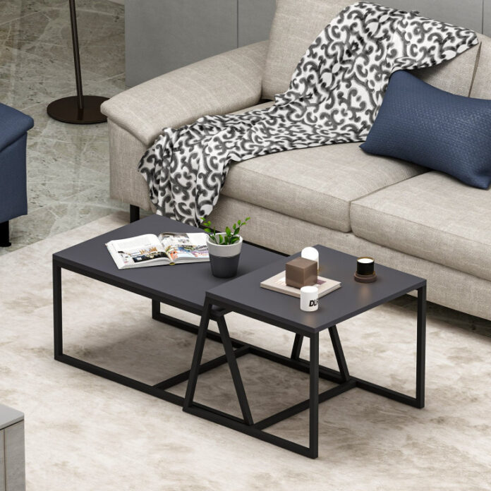 Set 2 Masute de Cafea Model Lucas, 75x50x38/55x57x45 cm, Antracit Set 2 Masute de Cafea Model Lucas, 75x50x38/55x57x45 cm, Antracit