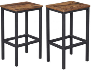 Set 2 scaune de bar Model Spencer, Maro rustic/ Negru, 40x30x65 cm Set 2 scaune de bar Model Spencer, Maro rustic/ Negru, 40x30x65 cm