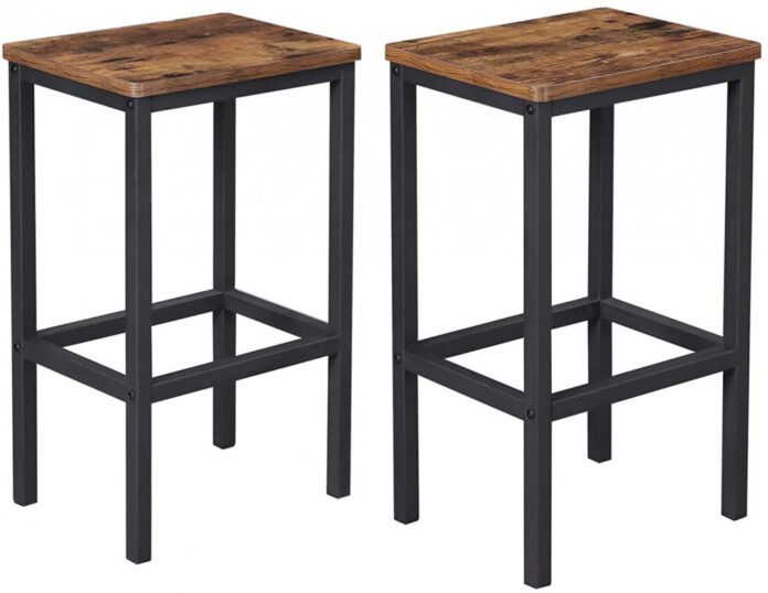 Set 2 scaune de bar Model Spencer, Maro rustic/ Negru, 40x30x65 cm Set 2 scaune de bar Model Spencer, Maro rustic/ Negru, 40x30x65 cm