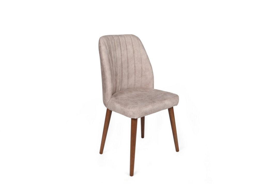 Set 2 scaune Model Alfa-465, Bej/Nuc, 50x49x90 cm Set 2 scaune Model Alfa-465, Bej/Nuc, 50x49x90 cm