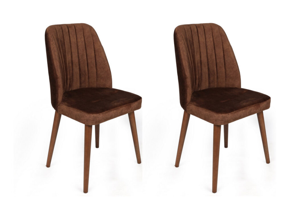 Set 2 scaune Model Alfa-466, Maro/Nuc, 50x49x90 cm Set 2 scaune Model Alfa-466, Maro/Nuc, 50x49x90 cm