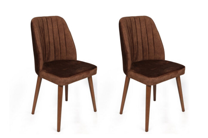 Set 2 scaune Model Alfa-466, Maro/Nuc, 50x49x90 cm Set 2 scaune Model Alfa-466, Maro/Nuc, 50x49x90 cm