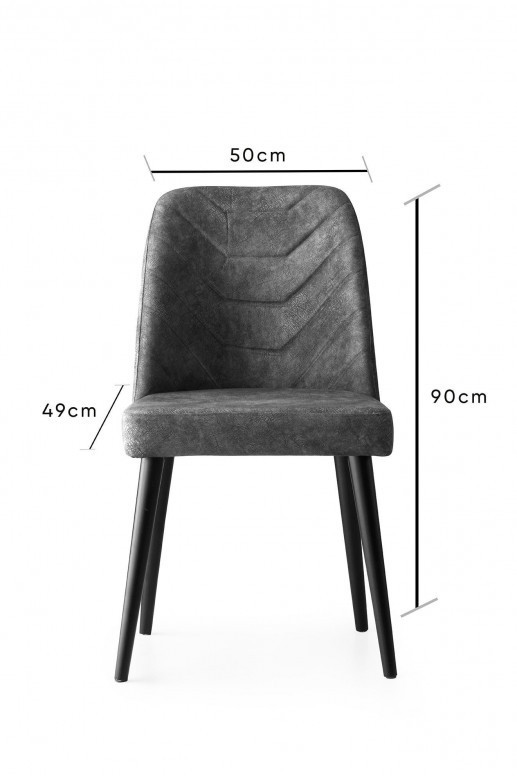 Set 2 scaune Model Dallas, Gri, 50x49x90 cm Set 2 scaune Model Dallas, Gri, 50x49x90 cm