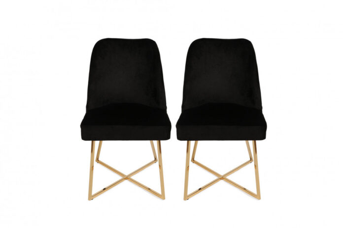 Set 2 scaune Model Madrid, Negru/Gri/Auriu, 50x49x90 cm Set 2 scaune Model Madrid, Negru/Gri/Auriu, 50x49x90 cm
