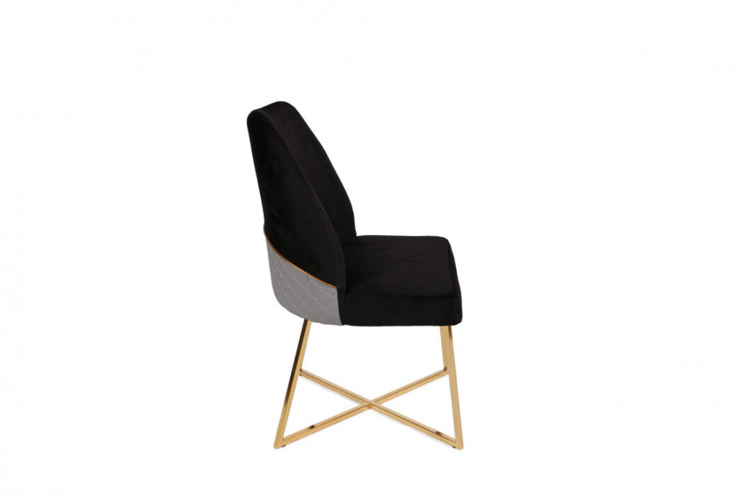 Set 2 scaune Model Madrid, Negru/Gri/Auriu, 50x49x90 cm Set 2 scaune Model Madrid, Negru/Gri/Auriu, 50x49x90 cm