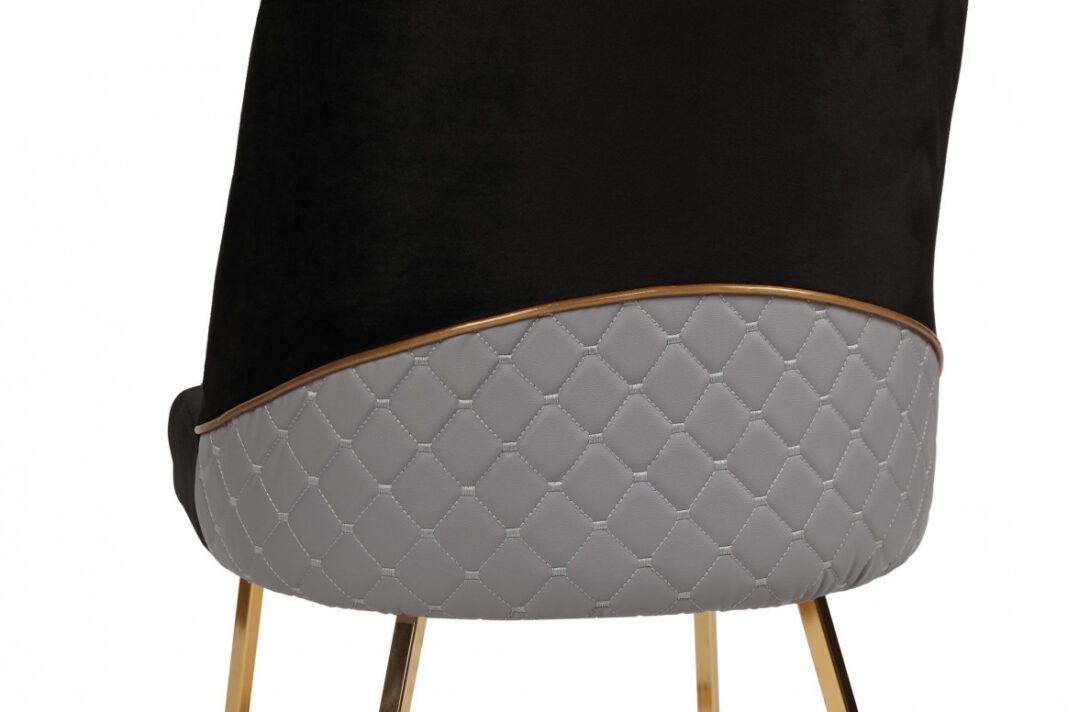 Set 2 scaune Model Madrid, Negru/Gri/Auriu, 50x49x90 cm Set 2 scaune Model Madrid, Negru/Gri/Auriu, 50x49x90 cm