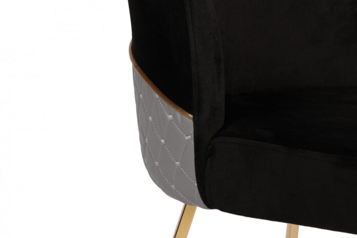 Set 2 scaune Model Madrid, Negru/Gri/Auriu, 50x49x90 cm Set 2 scaune Model Madrid, Negru/Gri/Auriu, 50x49x90 cm