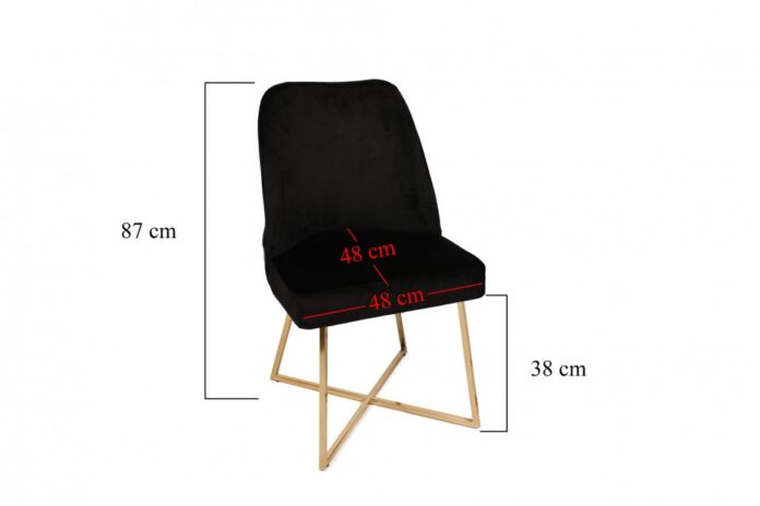 Set 2 scaune Model Madrid, Negru/Gri/Auriu, 50x49x90 cm Set 2 scaune Model Madrid, Negru/Gri/Auriu, 50x49x90 cm