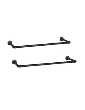 Set 2 sine de haine montaj perete, Songmics, 92 x 30 x 7,5 cm, HSR67BK02, Negru Set 2 sine de haine montaj perete, Songmics, 92 x 30 x 7,5 cm, HSR67BK02, Negru