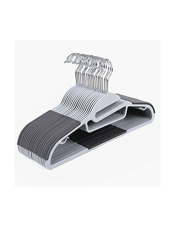 Set 20 umerase din plastic, Songmics, grosime de 0,5 cm, Gri, CRP41G Set 20 umerase din plastic, Songmics, grosime de 0,5 cm, Gri, CRP41G