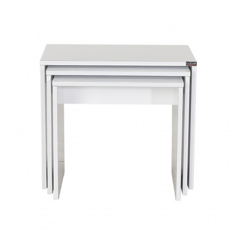 Set 3 Masute de Cafea Model Phan, 45x36x42/50x38x45/55x40x47 cm, Alb Set 3 Masute de Cafea Model Phan, 45x36x42/50x38x45/55x40x47 cm, Alb
