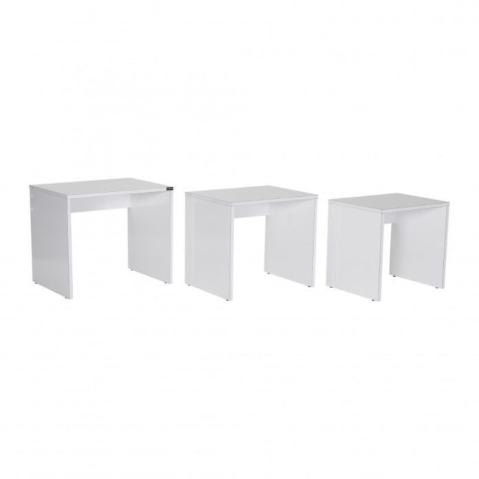 Set 3 Masute de Cafea Model Phan, 45x36x42/50x38x45/55x40x47 cm, Alb Set 3 Masute de Cafea Model Phan, 45x36x42/50x38x45/55x40x47 cm, Alb