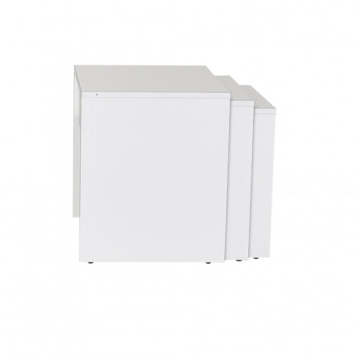 Set 3 Masute de Cafea Model Phan, 45x36x42/50x38x45/55x40x47 cm, Alb Set 3 Masute de Cafea Model Phan, 45x36x42/50x38x45/55x40x47 cm, Alb