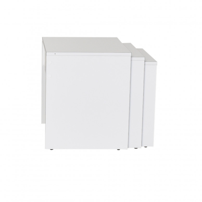 Set 3 Masute de Cafea Model Phan, 45x36x42/50x38x45/55x40x47 cm, Alb Set 3 Masute de Cafea Model Phan, 45x36x42/50x38x45/55x40x47 cm, Alb