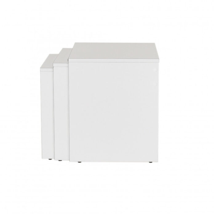 Set 3 Masute de Cafea Model Phan, 45x36x42/50x38x45/55x40x47 cm, Alb Set 3 Masute de Cafea Model Phan, 45x36x42/50x38x45/55x40x47 cm, Alb