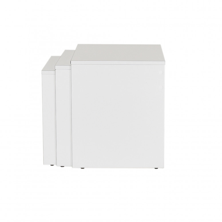 Set 3 Masute de Cafea Model Phan, 45x36x42/50x38x45/55x40x47 cm, Alb Set 3 Masute de Cafea Model Phan, 45x36x42/50x38x45/55x40x47 cm, Alb